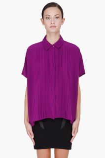Diane Von Furstenberg Purple Silk Eris Poncho Blouse for women