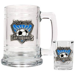 San Jose Earthquakes MLS Glass Tankard and Square Shot