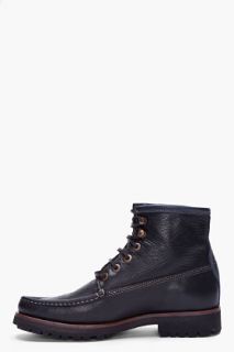 H By Hudson Black Emerson Work Boots for men