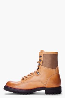 G Star Beige Leather Legion Sasson Boots for men