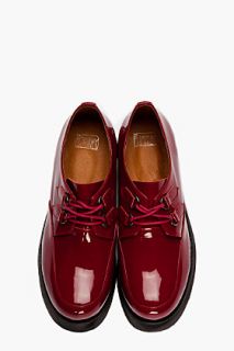 Jeffrey Campbell Burgundy Patent Leather Desario Platform Shoes for men