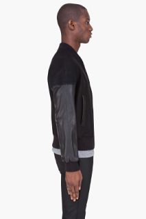 Alexander McQueen Black Cashmere Leather Jacket for men