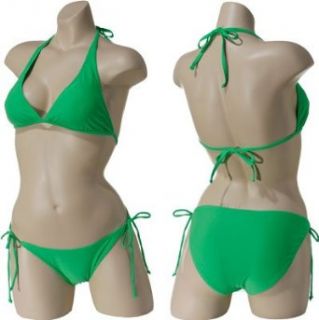 JAMAICAN STYLES Neon Halter Bikini (Apple), Apple Green