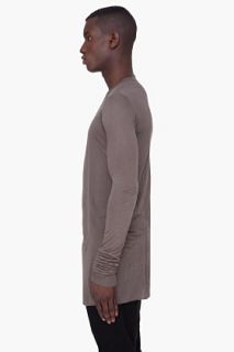 Rick Owens Long Grey Silk Blend T shirt for men