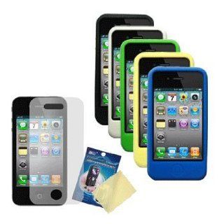 Five Silicone Cases / Skins / Covers (Black, White, Green