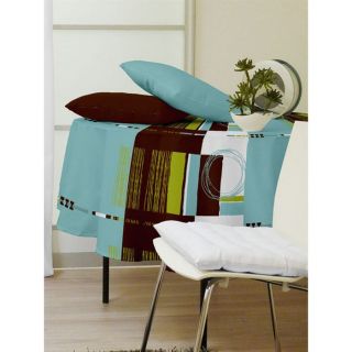 NAPPE ANTI TACHES RONDE 180 cm TURQUOISE/CHOCO   Achat / Vente NAPPE