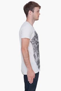 Balmain Cream Lion Impression T shirt for men