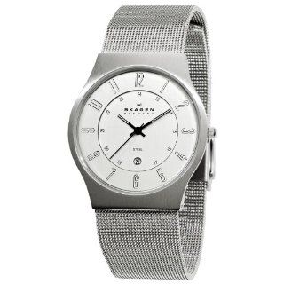 Skagen Mens C233XLSSC Steel Silver Dial Mesh Bracelet Watch: Watches