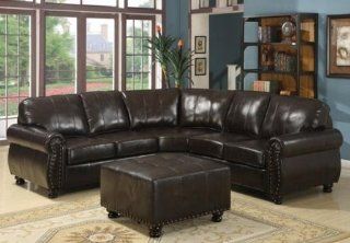 Hammond Collection Leather Modern Sectional Sofa:: Home