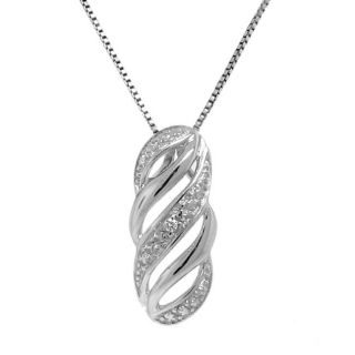Sterling Silver Diamond Accent Twist Necklace
