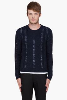 Paul Smith  Navy Alpaca Knit Sweater for men