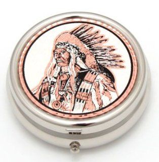 Copper Pill Box   Indian Chief Jewelry