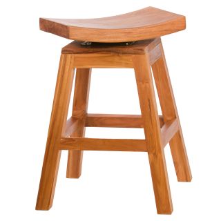 24 inch Counter High Stool in Solid Teak with Swivel Seat Today $163