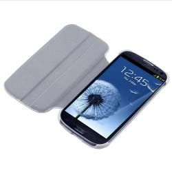 White Leather Flip Case for Samsung Galaxy S III i9300