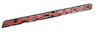 Red Supercharge Supercharged Aluminum Emblems for Chevy Corvette Dodge