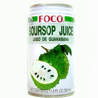 Twelve pack of Foco Soursop Juice Drink 11.8 Oz   350 ml Cans 