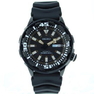 Seiko Mens SRP231 Rubber Analog with Black Dial Watch Watches