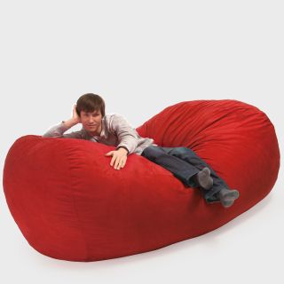 Larson Red Faux Suede 8 foot Lounger Bean Bag Today $328.99