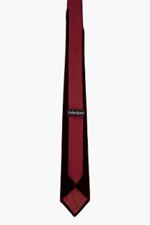 Yves Saint Laurent Burgundy Velvet silk Tie for men