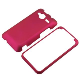 Snap on Hot Pink Rubber Coated Case for HTC EVO Shift 4G