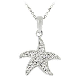 DB Designs Sterling Silver Diamond Accent Starfish Necklace