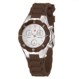 Michele Womens Tahitian Jelly Beans Brown Silicon Quartz Watch