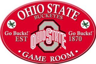 Ohio State University Buckeyes Oval Wooden Bar Sign
