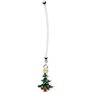 Decorative Christmas Tree Holiday Pregnant Belly Ring