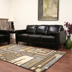 Arianna Brown Leather Sofa and Chair Set