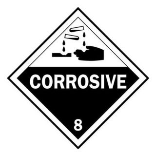 Brady 63420 Vehicle Placard, Corrosive with Picto