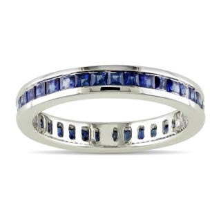 14k White Gold 1 3/4ct TGW Sapphire Eternity Ring