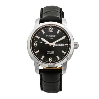 Tissot Mens T Classic Black Leather Black Dial Watch