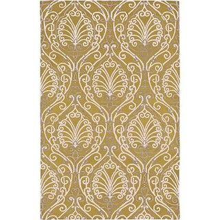 Candice Olson Hand tufted Divine Chartreuse Wool Rug (33 x 53