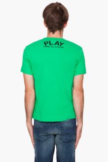 Comme Des Garçons Play  Green Black Emblem T shirt for men