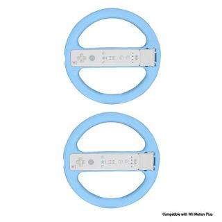 Steering Wheel (Compatible with Motion Plus) Blue for Nintendo Wii  2