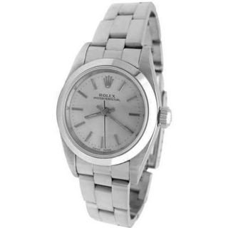 Pre owned Rolex Womens Stainless Steel Oyster Perpetual Watch