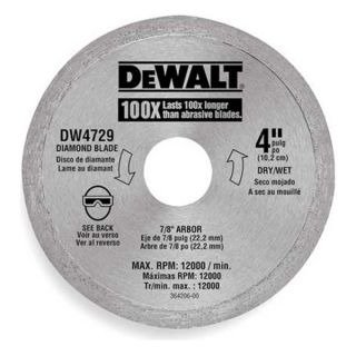 Dewalt DW4729 Diamond Saw Blade, Wet/Dry, cntnuos Rim