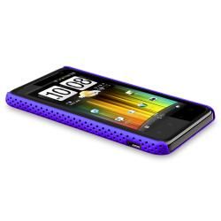 Blue Rubber Coated Case/ Screen Protector for HTC Vivid