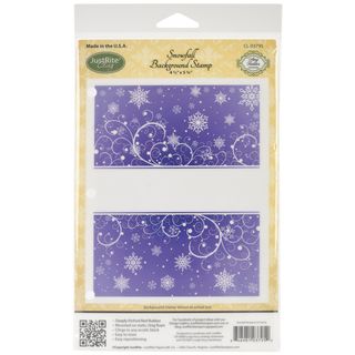 Just Rite Snowfall Background Red Rubber Cling Stamp (4.5 x 5.75