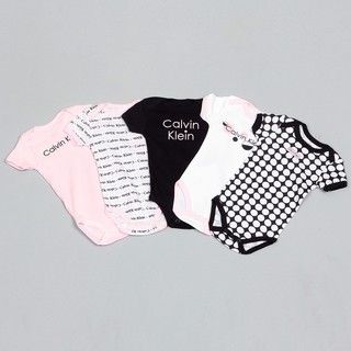 Calvin Klein Girls White/ Black/ Pink Bodysuits (Set of 5