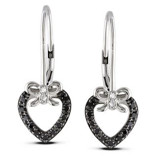 Miadora Sterling Silver 1/2ct TDW Black and White Diamond Earrings (H