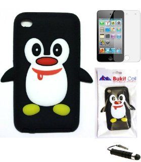 Apple iPod 4 Penguin Silicone Case, Screen Protector and