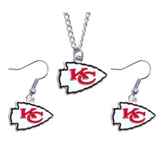 Kansas City Chiefs Necklace and Dangle Earings Charm Set