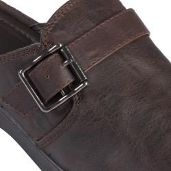 Journee Collection Womens Faux Leather Buckle Detail Clog