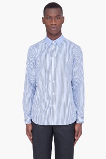 Marni Blue Dyed Stripe Poplin Shirt for men