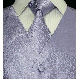 Brand New Landisun Tuxedo Silk Vest Set Lavender Paisley 31CVS (SIZE