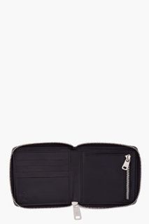 McQ Alexander McQueen Black Logo Embossed Zip Wallet for men