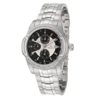 Bulova Mens Diamonds Stainless Steel Chronograph Quartz Watch