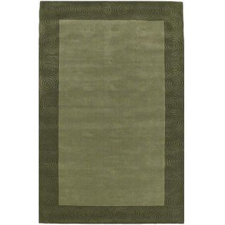 Hand tufted Green Carving Wool Rug (8 x 106)