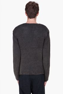 T By Alexander Wang Charcoal Acid Washed Knit Sweater for men